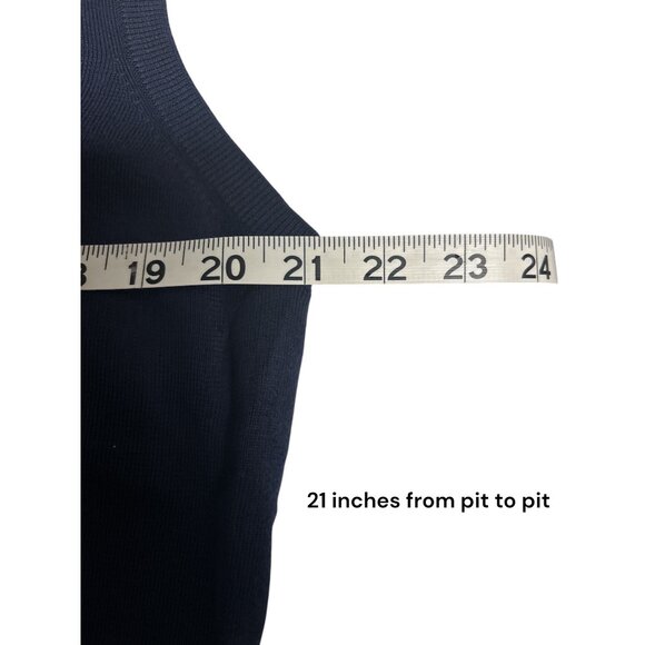 VGT academia Polo Ralph Lauren Mens Navy Blue Pima Cotton Sleeveless V-Neck - Picture 4 of 5